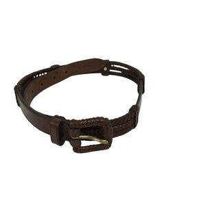 Fossil Women's Brown Braided Leather Split Design Belt Boho Size Medium